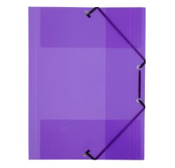 Chemise à élastique 3 rabats plastique Viquel Propyglass 24 x 32 - violet translucide