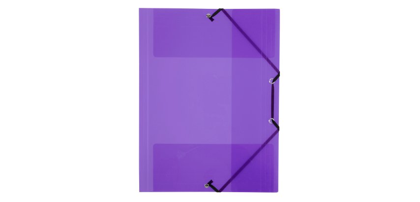 Chemise à élastique 3 rabats plastique Viquel Propyglass 24 x 32 - violet translucide