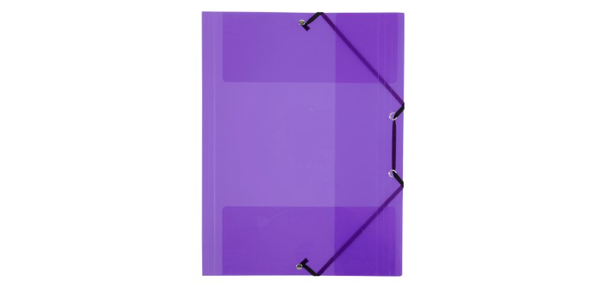 Chemise à élastique 3 rabats plastique Viquel Propyglass 24 x 32 - violet translucide