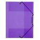 Chemise à élastique 3 rabats plastique Viquel Propyglass 24 x 32 - violet translucide
