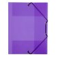 Chemise à élastique 3 rabats plastique Viquel Propyglass 24 x 32 - violet translucide