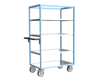 Servante multi-niveaux avec 3 étagères plateau tôle galvanisée 500 kg 1000 x 600 mm roue TPE