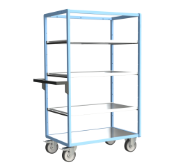 Servante multi-niveaux avec 3 étagères plateau tôle galvanisée 500 kg 1000 x 600 mm roue TPE