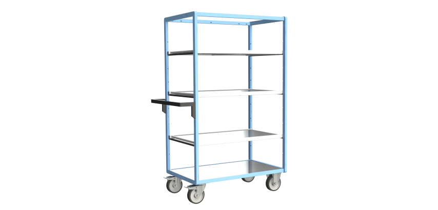 Servante multi-niveaux avec 3 étagères plateau tôle galvanisée 500 kg 1000 x 600 mm roue TPE