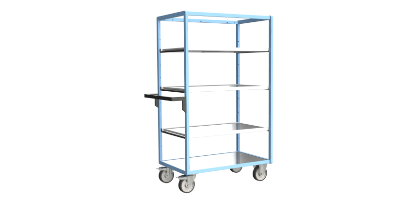 Servante multi-niveaux avec 3 étagères plateau tôle galvanisée 500 kg 1000 x 600 mm roue TPE