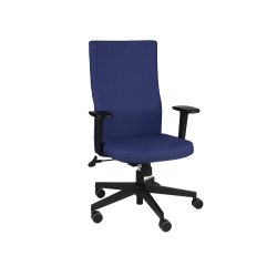Chaise de bureau ergonomique TEAM PLUS, tissu, avec accoudoirs 1D, mécanisme synchrone, pieds noirs
