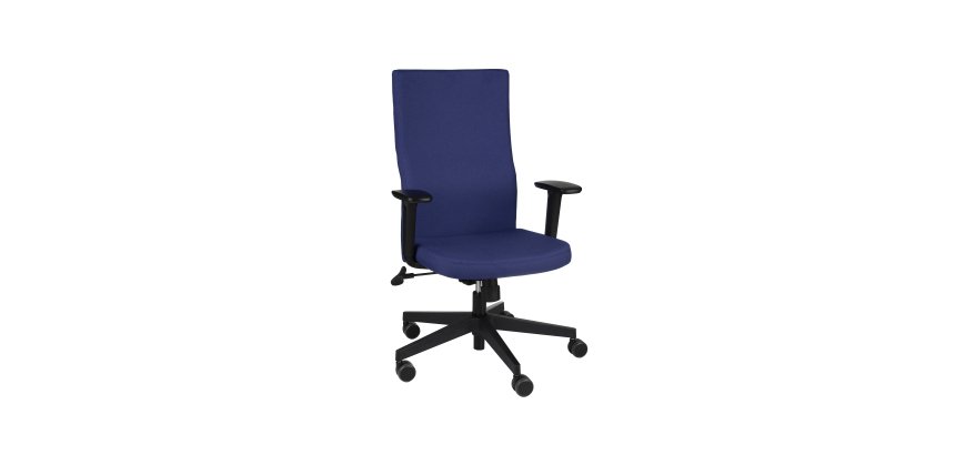Chaise de bureau ergonomique TEAM PLUS, tissu, avec accoudoirs 1D, mécanisme synchrone, pieds noirs