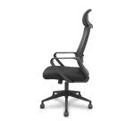 Silla Pro534 respaldo malla negro asiento tela base piramidal negra ruedas nailon - Gris