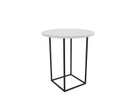 Table basse ronde MILAN Ø 46 cm - Blanc/Noir
