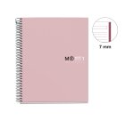 Notebook The Original, Couverture rigide, A5, lignes horizontales, 80 feuilles de 1 couleur, Miquelrius, Sable.
