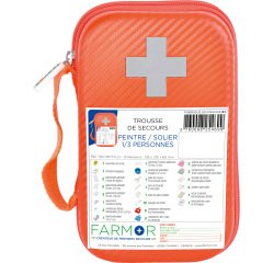 Trousse de secours Peintre 1/3 personnes en PU orange