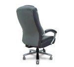 Fauteuil de bureau Ergo531 avec Mécanisme d'inclinaison -Tissu Gris - piétement chromé, Accoudoirs fixes, appui-tête Fixe et Roues en nylon de 60 mm