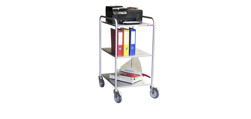 Desserte 250 kg 3 plateaux 635x470 mm tôle
