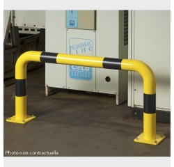 Barrières de protection droite ou en angle Tube Ø 76 x 2 mm d'épaisseur  HT 60 x L120 cm - Long. Hors tout 129 cm