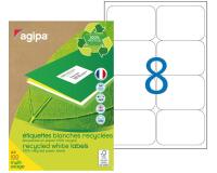 Etiquettes adresses multi-usages recyclées 99,1 x 67,7 mm Agipa - Boîte de 800