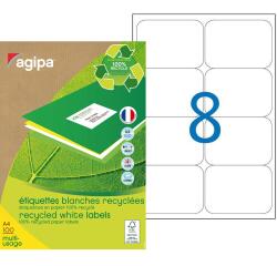 Etiquette adresse multi-usage recyclée 99,1 x 67,7 mm Agipa - Boîte de 800