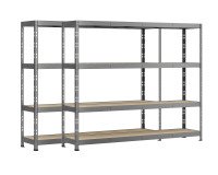Rayonnage MODULO - Jeu 2 étagères Rack - 4 plateaux