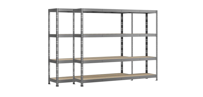Rayonnage MODULO - Jeu 2 étagères Rack - 4 plateaux