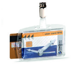 Porte-badge pour 2 cartes de sécurité avec clip - Boîte de 25