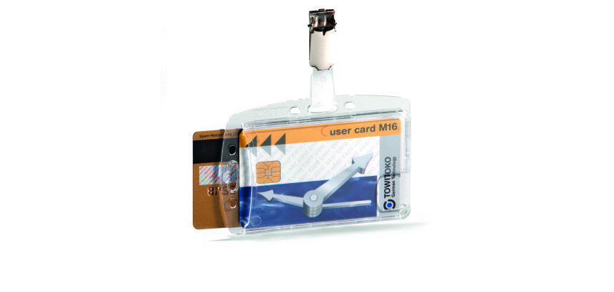 Porte-badge pour 2 cartes de sécurité avec clip - Boîte de 25