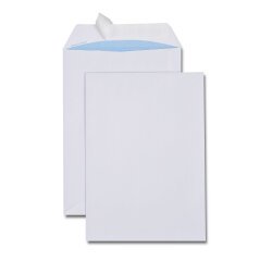 Pochettes blanches C5 162x229 mm 90 g/m² bande de protection - Boîte de 500