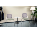 Chaise conférence Aspen, tissu et maille, pieds blanc