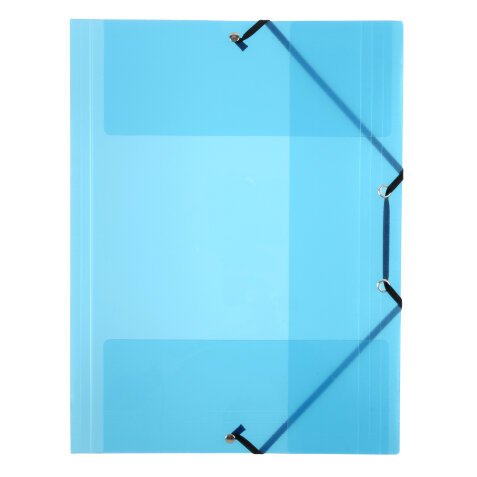 Chemise à élastique 3 rabats plastique Viquel Propyglass 24 x 32 – bleu translucide