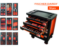 Servante équipée de 56 outils avec 9 modules