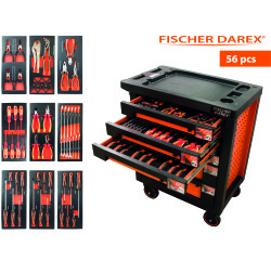 Servante équipée de 56 outils avec 9 modules