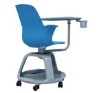 Silla Confidente con ruedas y bandeja giratoria azul 46cms