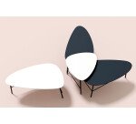 Table basse Lazy 50 x 60 cm pied noir