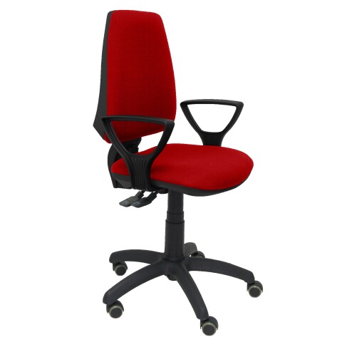 Silla Elche S Bali brazos fijos ruedas de parquet - Rojo