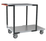 Servante Flatpack 2 plateaux tôle galvanisée 250 kg 1000 x 600 mm et 700 x 600 mm roue TPE