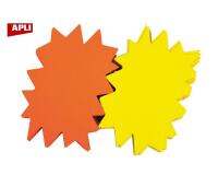 Etiqueta de cartón fluo amarillo/naranja forma estallada 16 x 24 cm Apli - Caja de 25