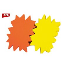 Etiquette carton fluo jaune/orange forme éclatée 16 x 24 cm Apli - Boîte de 25