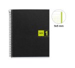 Notebook The Original, Couverture souple, A5, quadrillage 5x5 mm, 80 feuilles de 1 couleur, Miquelrius, Vert.
