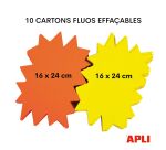 Etiquette carton fluo jaune/orange forme éclatée 16 x 24 cm Apli - Boîte de 10