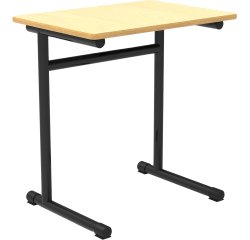 Table école Fabiano monoplace L 70cm - Taille T5 pour primaire (3/P4) - Noir - Hêtre
