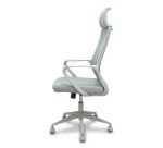 Chaise de bureau Pro534 avec dossier en résille, assise en tissu, base pyramidale, roulettes en nylon