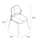 Chaise Aspen dossier maille - accrochable