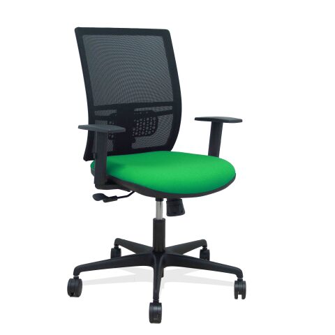 Silla de oficina Yunquera sincronizada malla brazos regulables - Verde