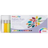 Pinturas Fabric Fun para uso textil Pentel - Caja de 12 colores surtidos