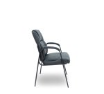 Sillón confidente Opti543 Foröl 4 patas con brazos fijos - Asiento y respaldo tapizados en similpiel color negro