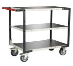 Servante montée 3 plateaux tôle 400 kg 1000 x 600 mm roue TPE