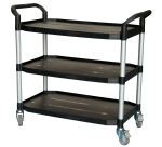 Desserte 3 plateaux plastique 250 kg 915 x 520 mm roue TPE