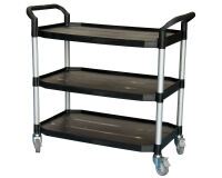 Desserte 3 plateaux plastique 250 kg 915 x 520 mm roue TPE