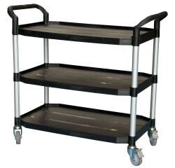 Desserte 3 plateaux plastique 250 kg 915 x 520 mm roue TPE
