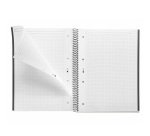 Notebook Emotions, Couverture rigide, A4, quadrillage 5x5 mm, 80 feuilles de 1 couleur, Miquelrius, Noir.
