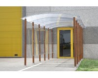Abri fumeurs bois Modèle suivant à fixer sur le couloir initial B825C