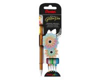 Estuche 4 unidades del bolígrafo Dual Metallic gel Pentel